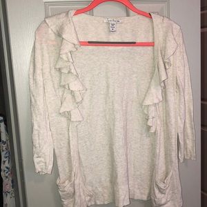 Cream ruffle cardigan